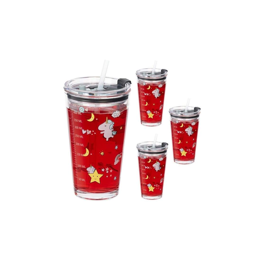 set om 4 barnglasögon med enhörningsmotiv | Hem & Hobby - Hem & Hushåll - Kök - Servering - Muggar | Pryloteket