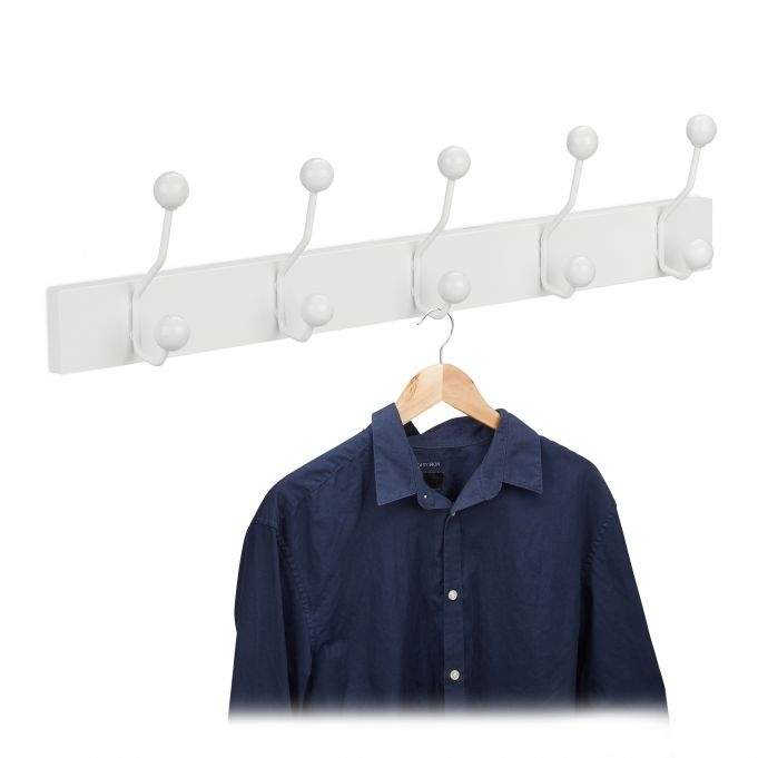 Hvid bøjle med 5 kroge