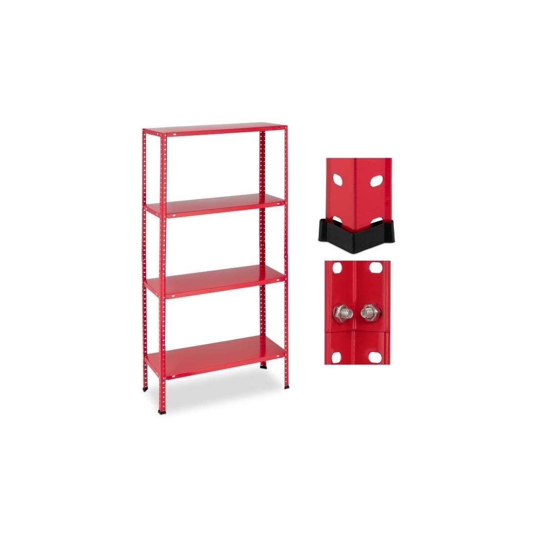 Röd kraftig hylla med 4 nivåer | Hem & Hobby | Pryloteket