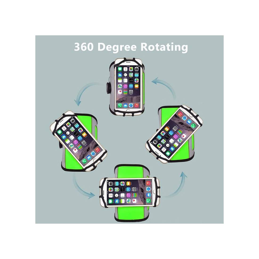Roterbart Sportsarmbånd til mobil (12 cm telefon) Grå eStore