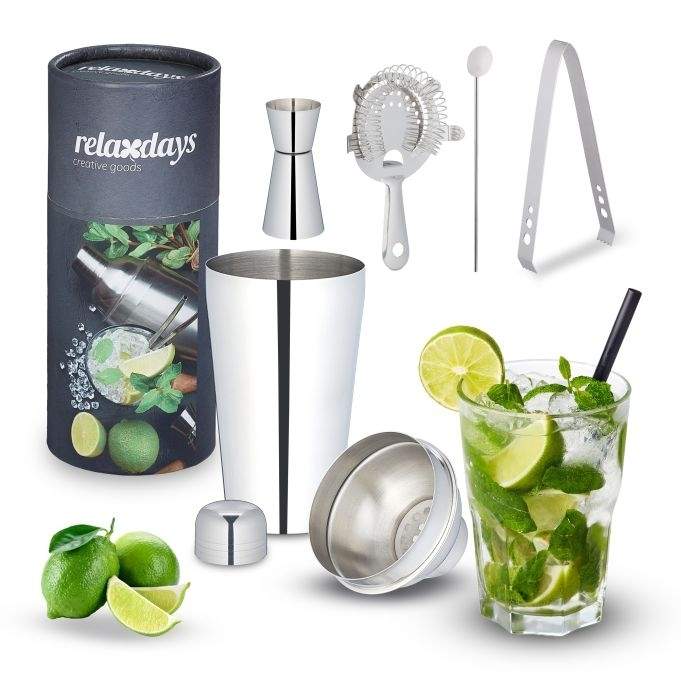 cocktail shaker sæt i 5 dele