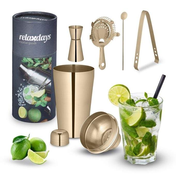 cocktail shaker sæt i 5 dele