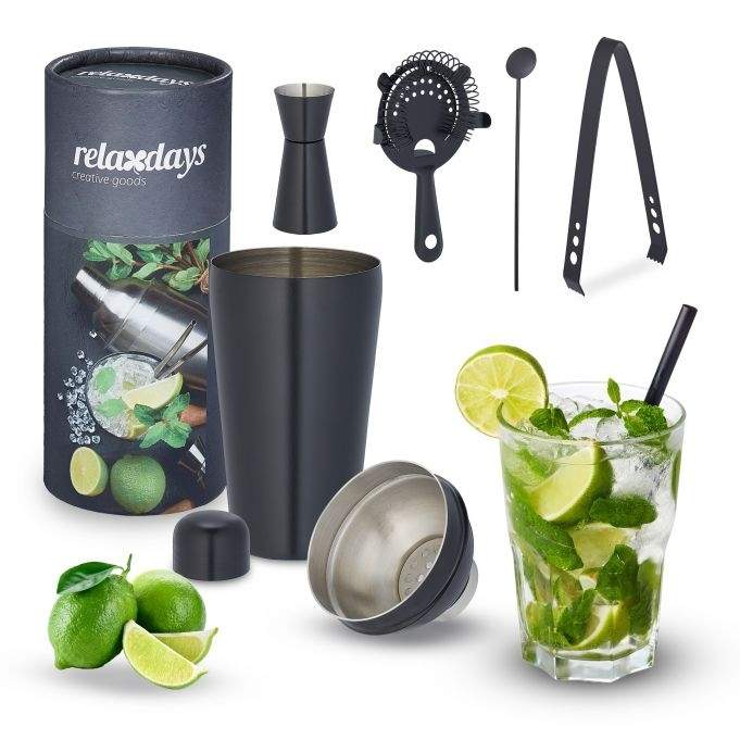 cocktail shaker sæt i 5 dele
