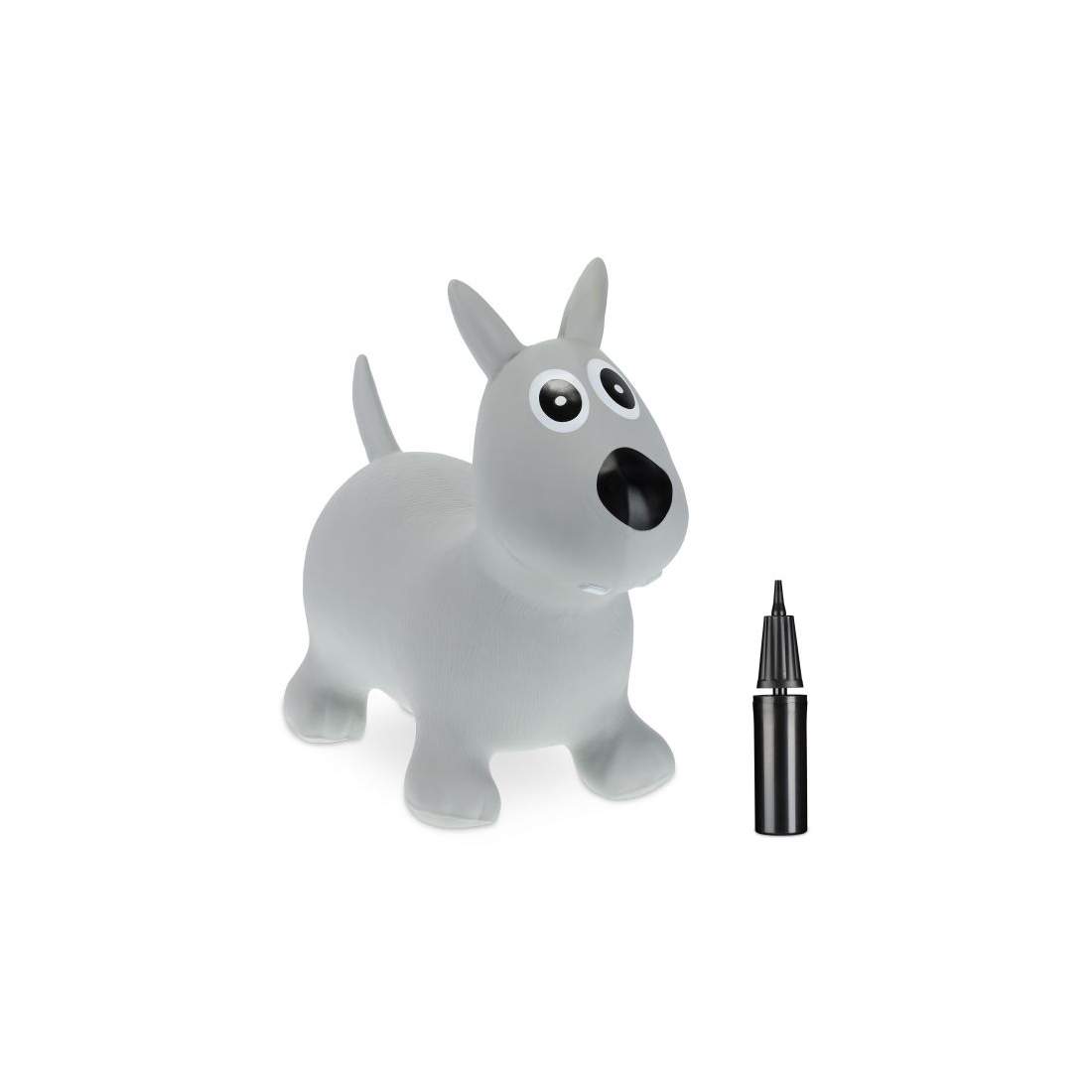 Studsande djurhund grå