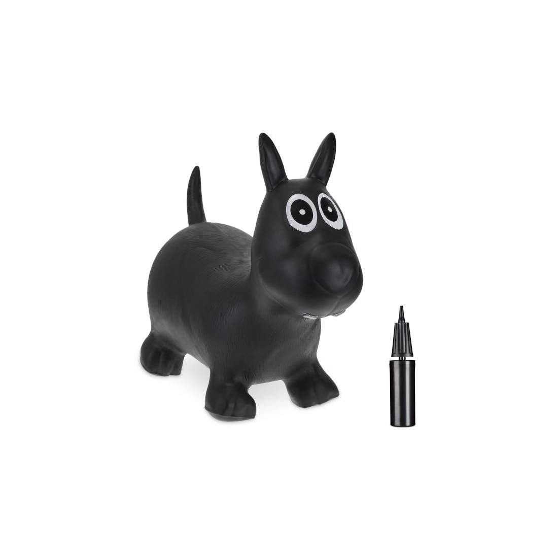 Studsande djurhund svart