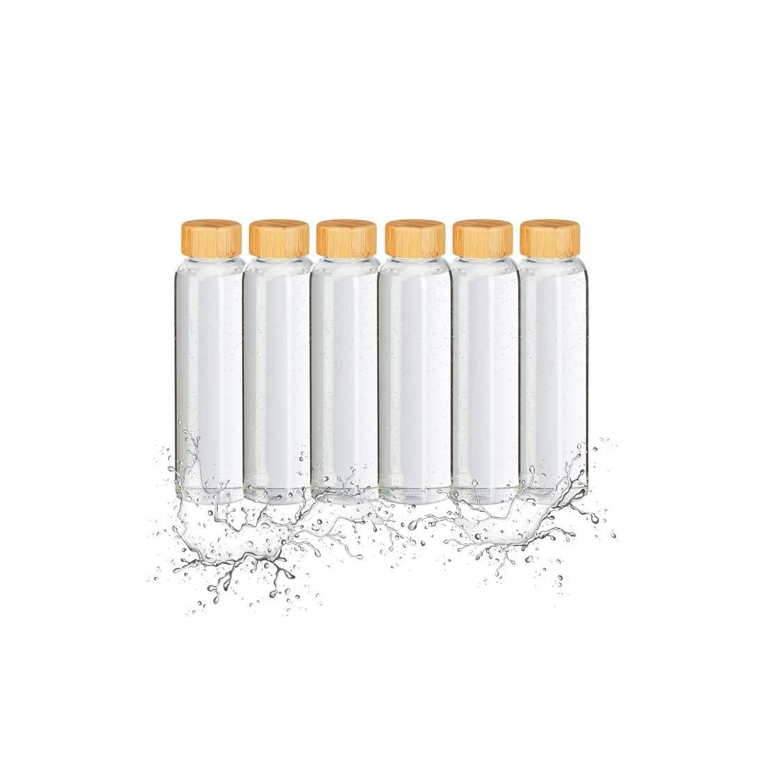 6x Dryckesflaska med bambulock 500 ml | Sport & Fritid - Friluftsliv & Camping - Vattenflaskor | Pryloteket