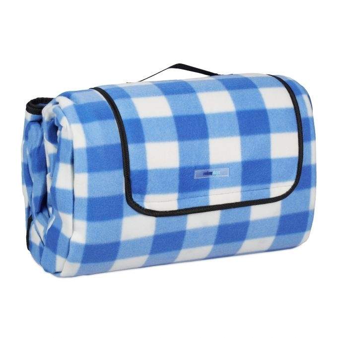 XXL Picnic tæppe blå og hvid ternet