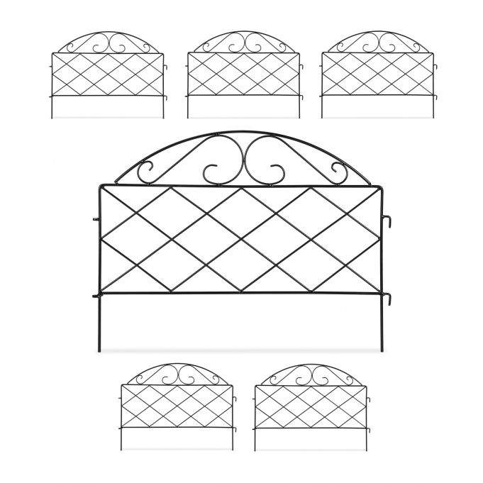 metal blomsterbed hegn i 6 dele