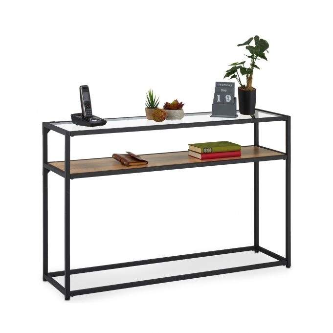 Sort konsolbord med 2 hylder