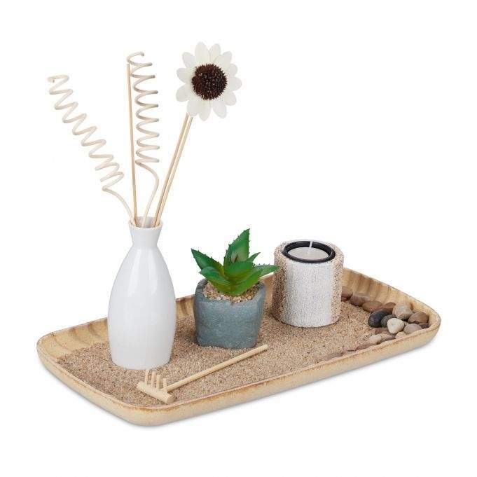 Fyrfadsstage sæt med zen have