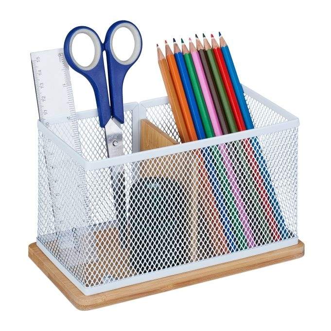 Penneholder i bambus og net