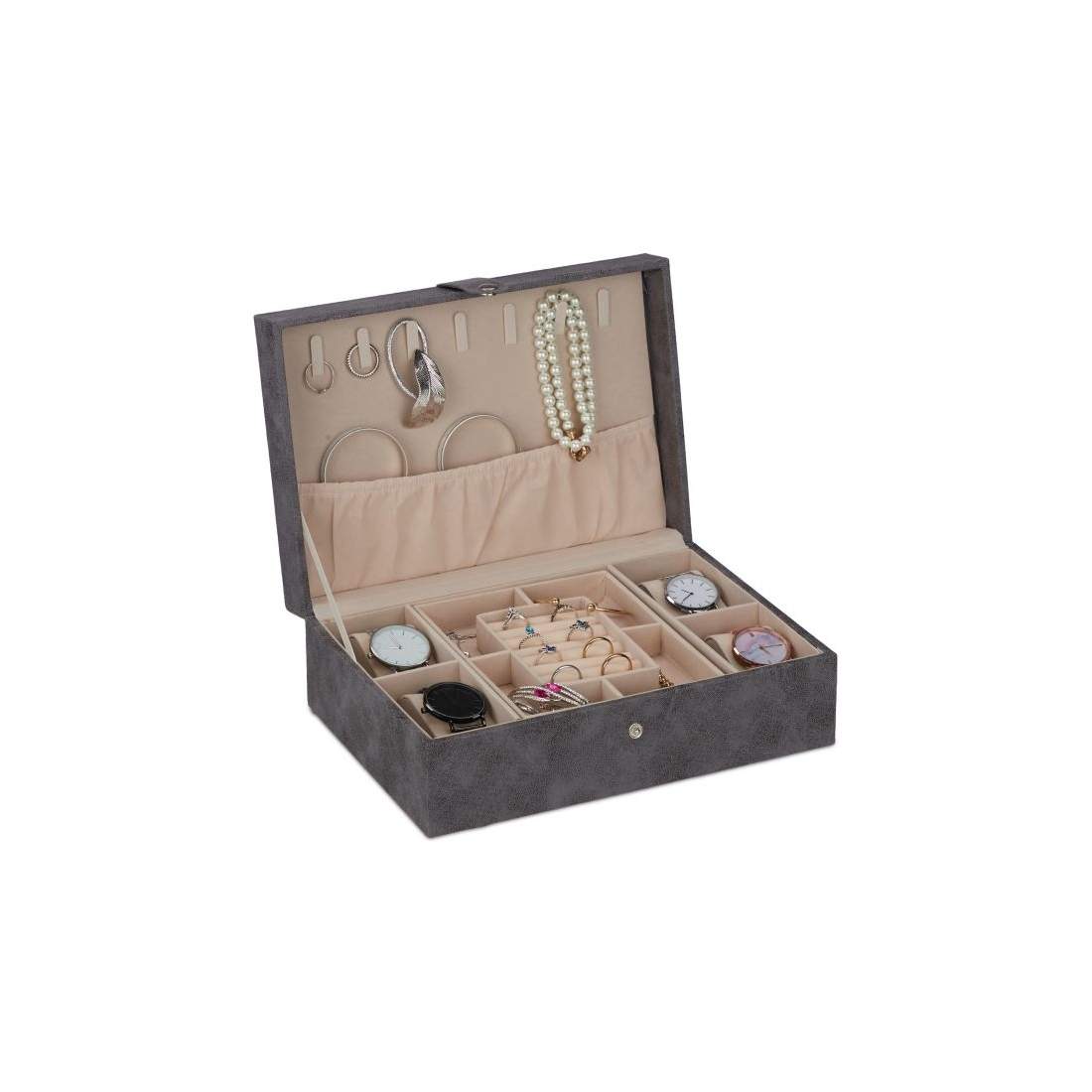 Smyckeskrin i läderlook | Mode & Accessoarer - Smycken, Smyckesset & Tillbehör - Smyckeskrin | Pryloteket