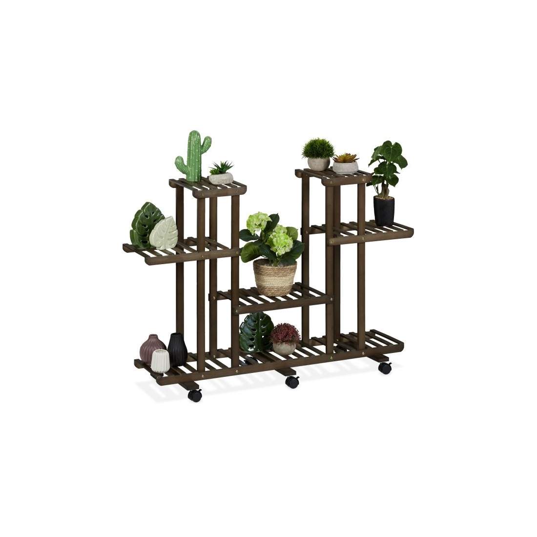 Hylla för växter i brun bambu 6 hyllplan | Hem & Hobby - Hem & Hushåll - Sovrum | Pryloteket