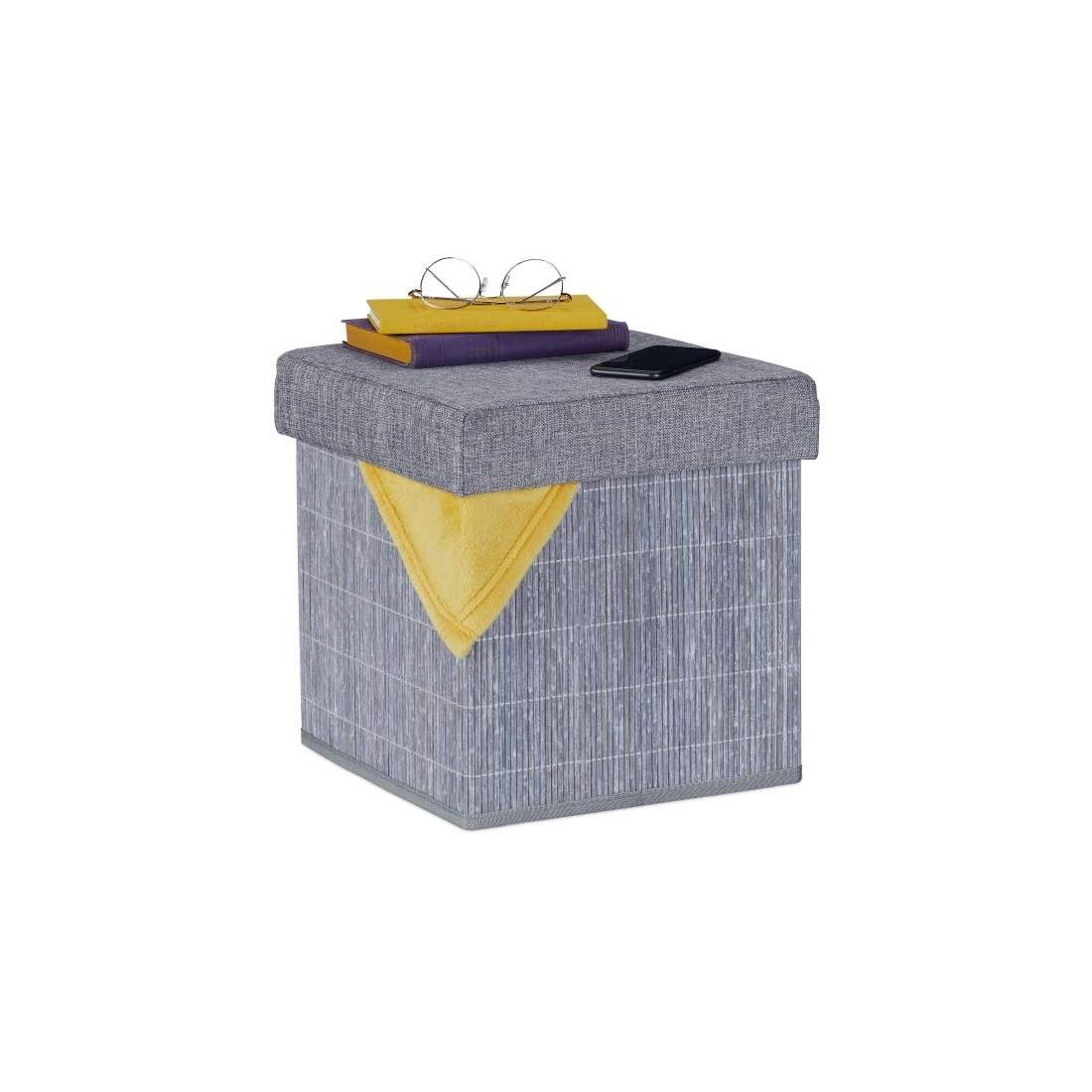 Grå pall med förvaringsutrymme | Elektronik - Ljud & Bild - TV-Tillbehör - Fjärrkontroller | Pryloteket