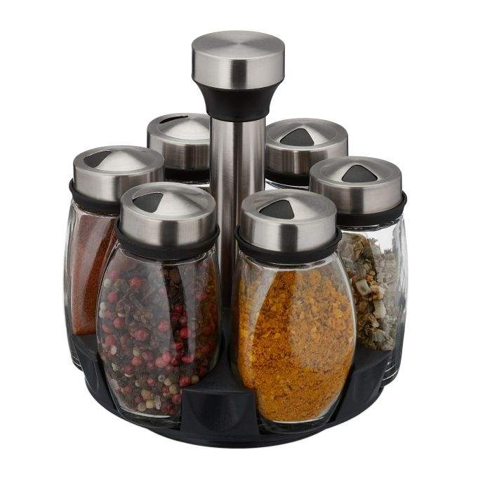 Krydderi karrusel med 6 glas