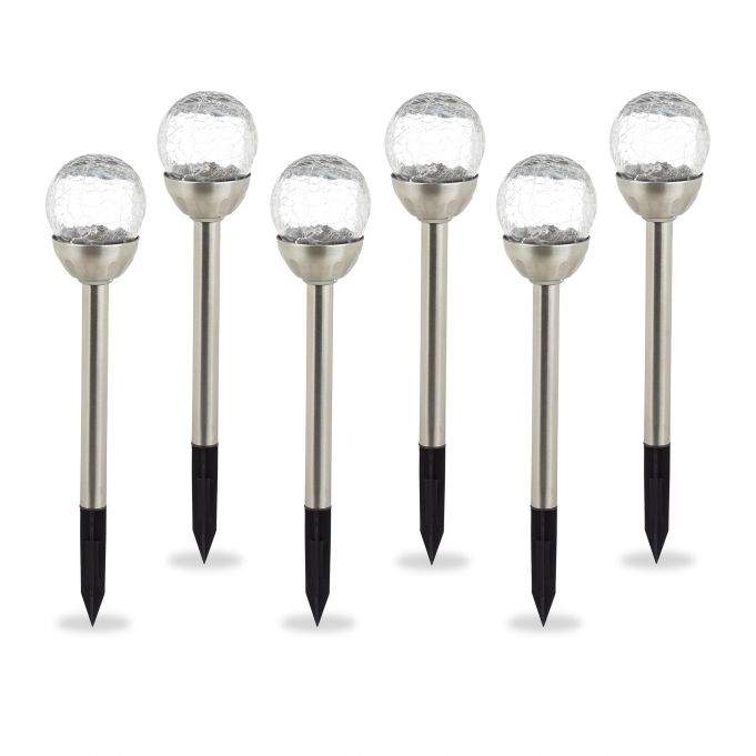 Sæt med 6 runde solcellelamper