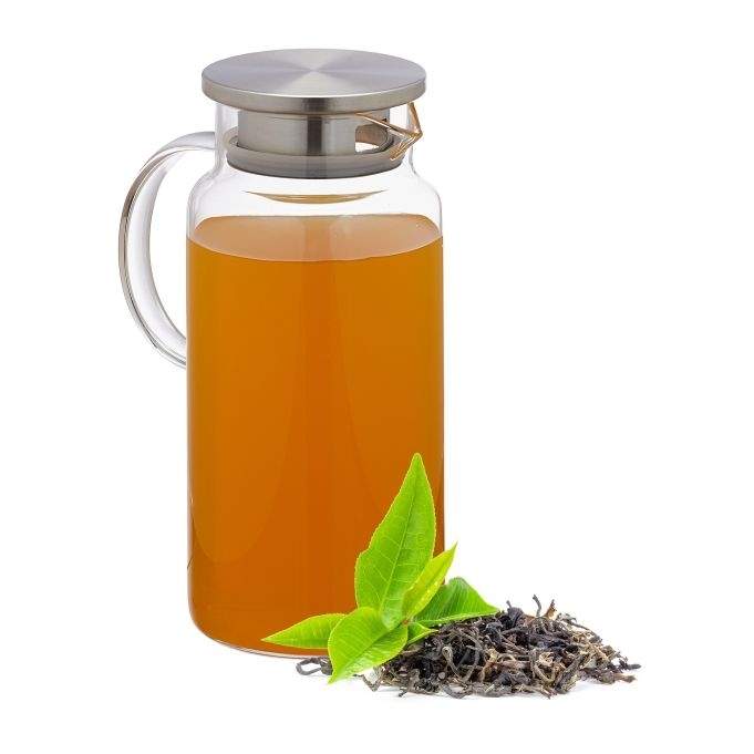 Glaskaraffel med låg 1,5 liter