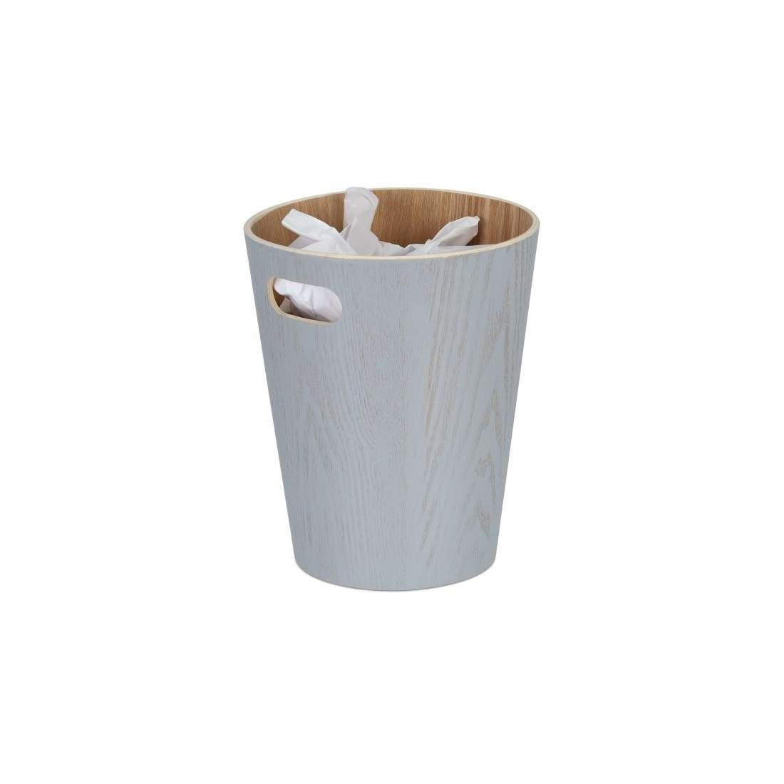 Ljusgrå papperskorg i trä | Mode & Accessoarer - Kläder - Skor | Pryloteket