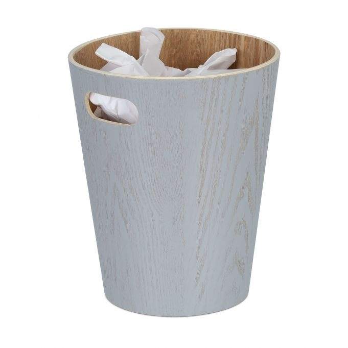 Lysegrå træaffaldskurv