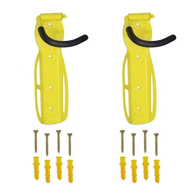 Gul cykelholder vægsæt med 2 stk