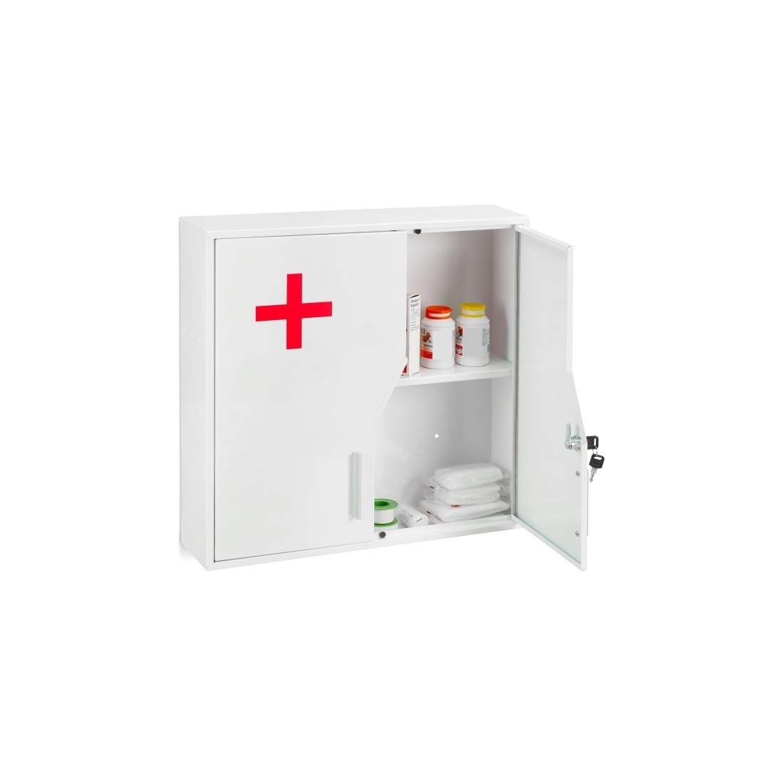 Låsbart medicinskåp med kors | Sport & Fritid - Friluftsliv & Camping - Överlevnads- & Nödutrustning - Första Hjälpen | Pryloteket