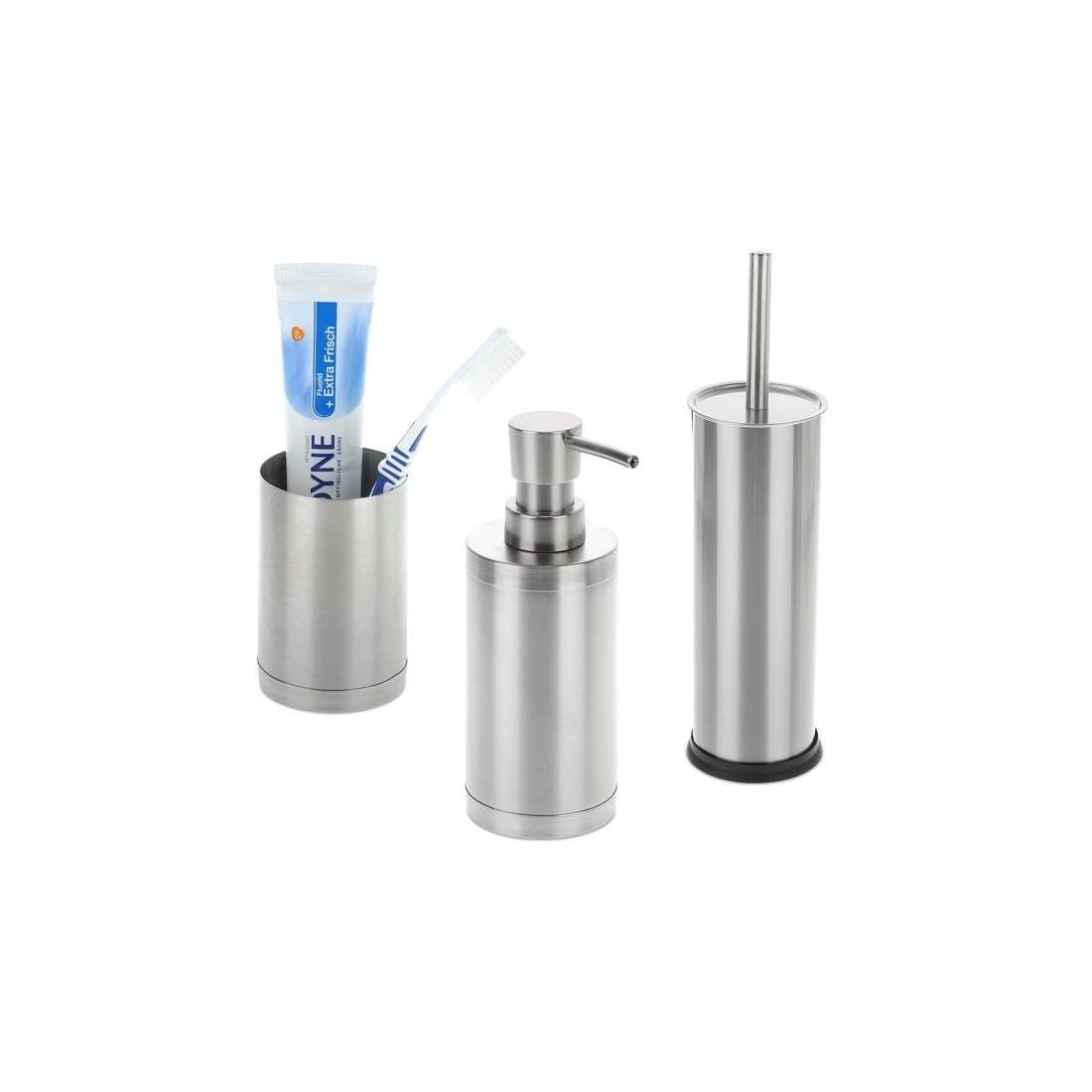 3-delat badrumsset i rostfritt stål | Elektronik - Tillbehör Mobil & Surfplatta - Mobiltillbehör - Mobilkablar - Tillbehör | Pryloteket