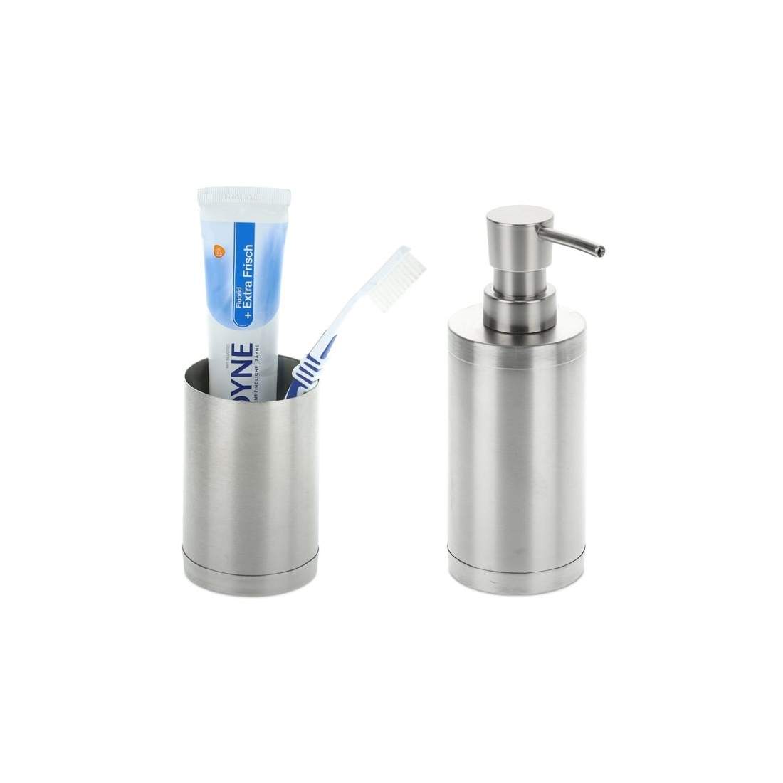 2-delat badrumsset i rostfritt stål | Hem & Hobby - Hem & Hushåll - Badrum - Tandborsthållare | Pryloteket
