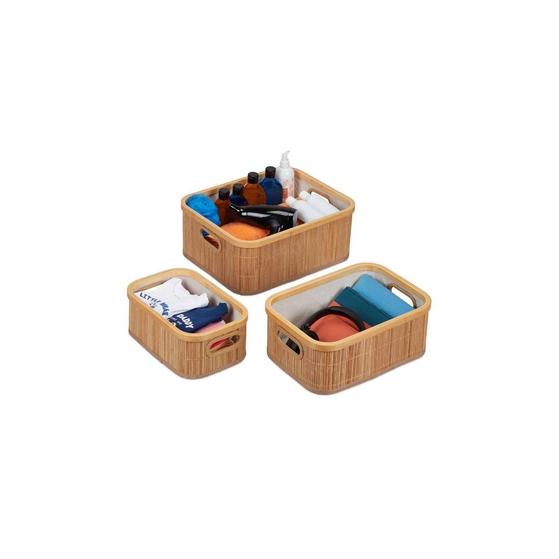 Bambu förvaringskorgar set om 3 | Mode & Accessoarer - Kläder - Underkläder | Pryloteket