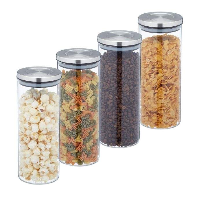 Opbevaringsglas 1,3 l i sæt af 4