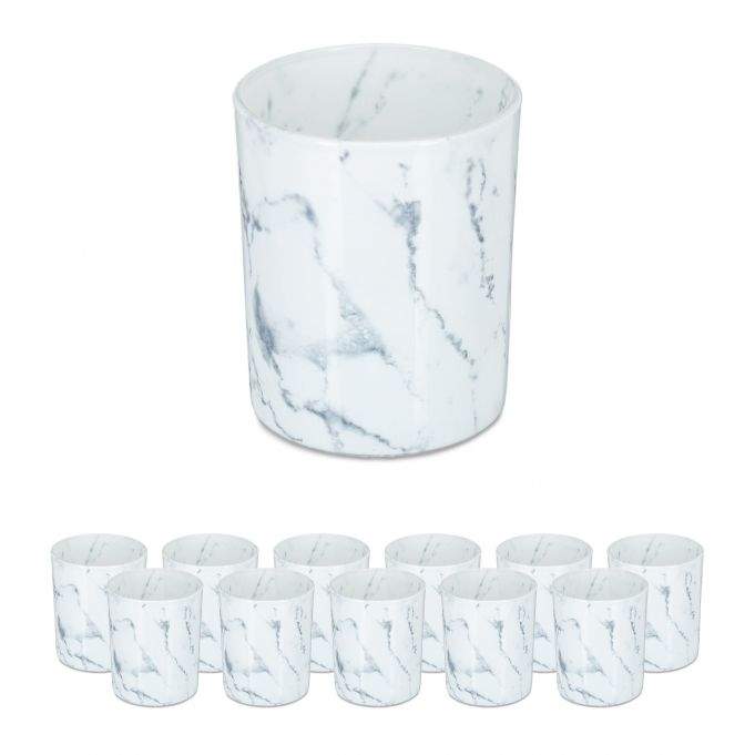 Varm lysholder hvid sæt med 12 stk