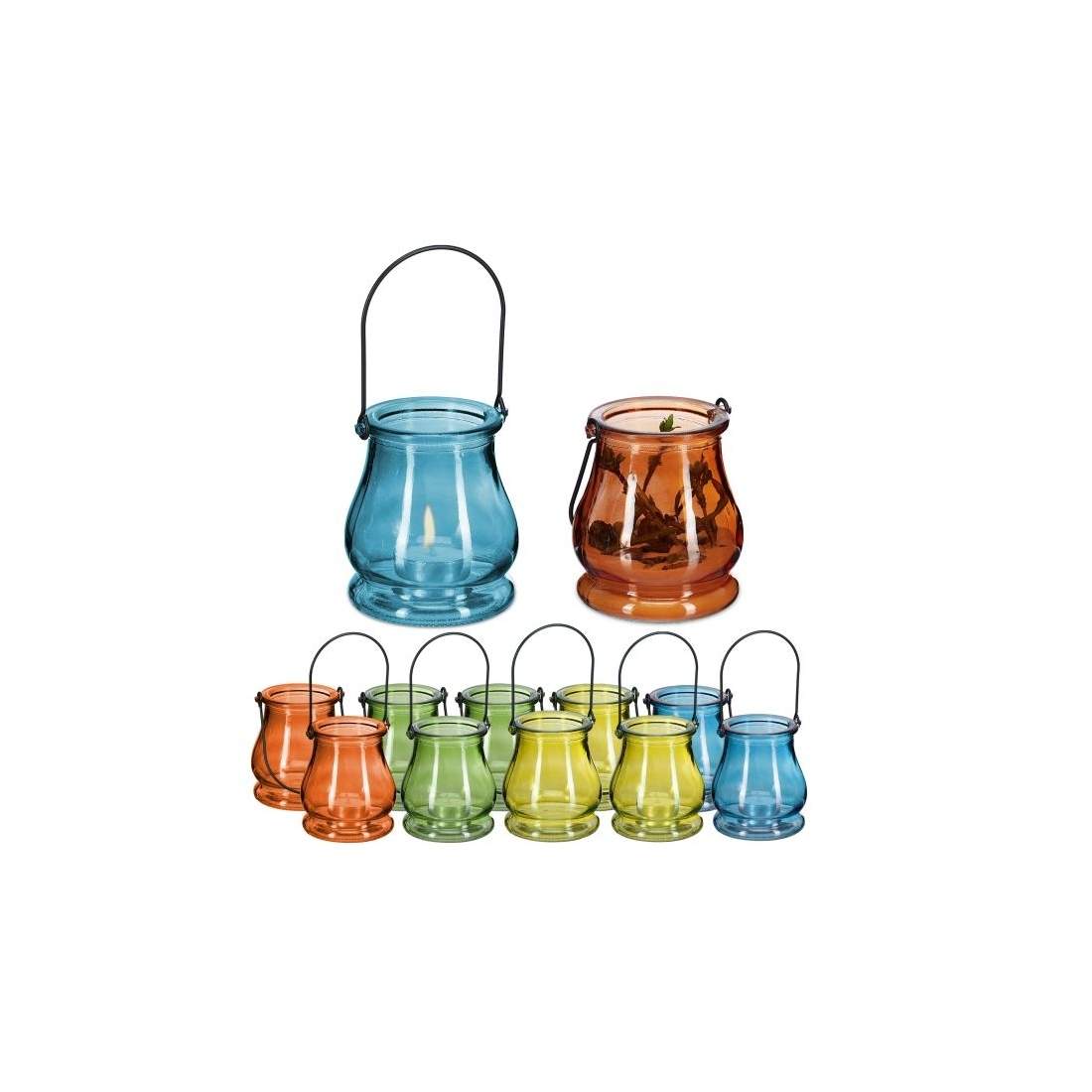 Färgglada glaslyktor om 12 st | Hem & Hobby - Hem & Hushåll - Balkong | Pryloteket
