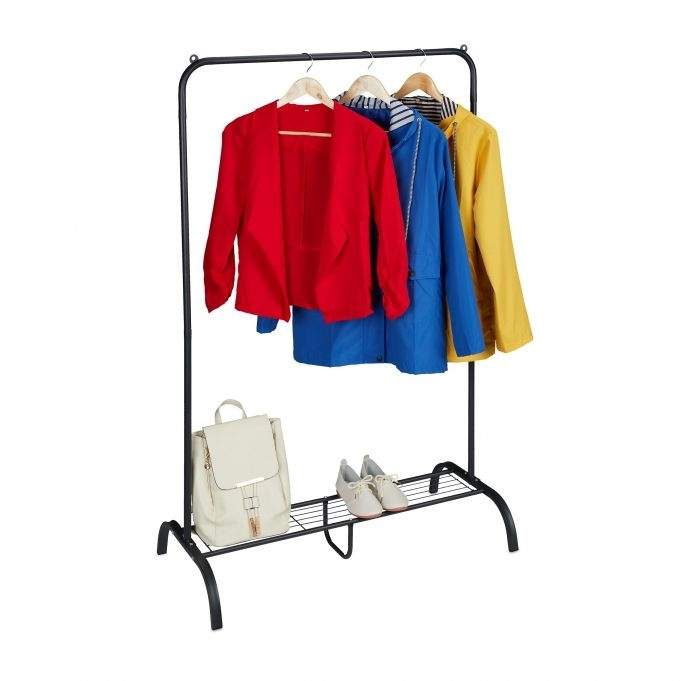 Metal tøjbøjle med hylde