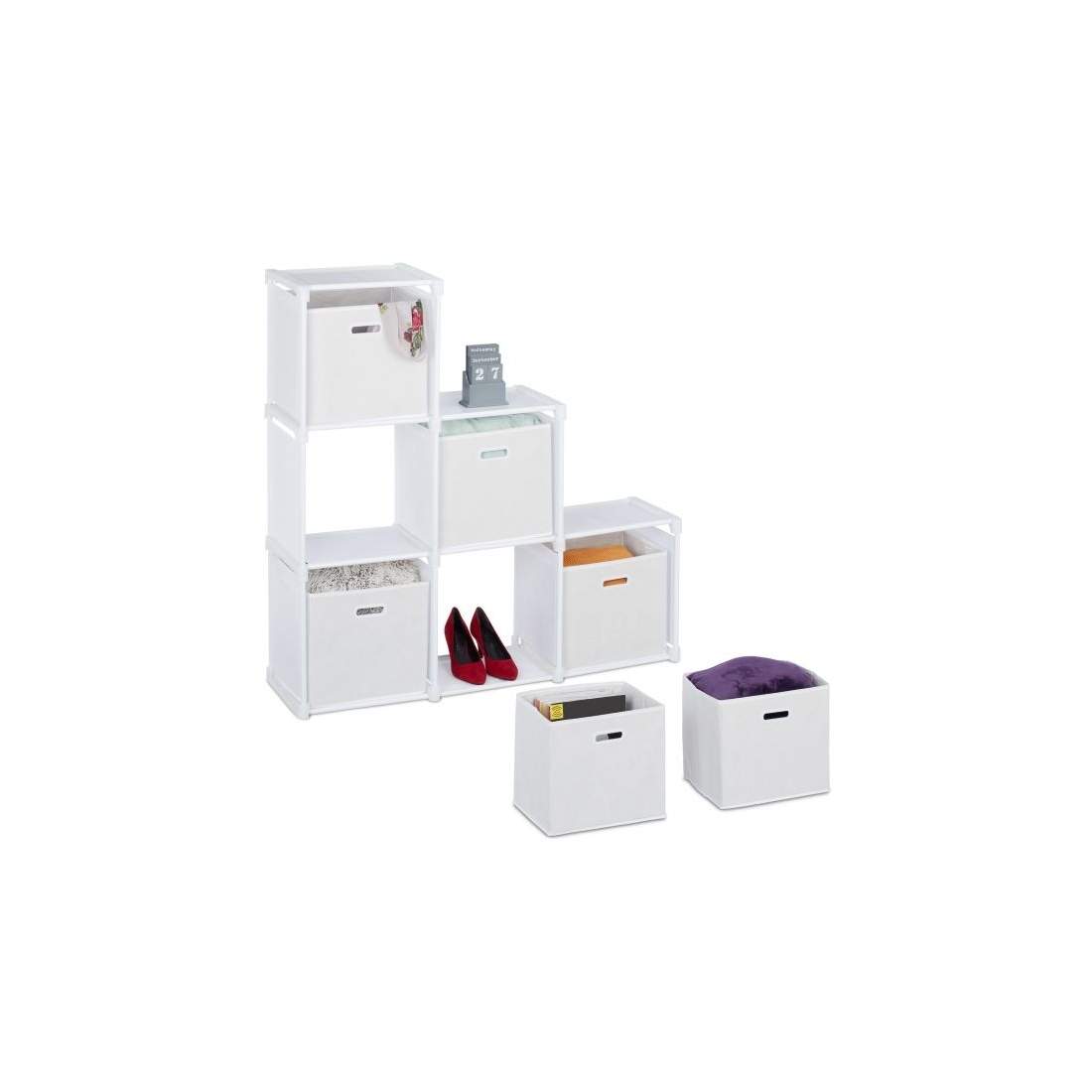 Vit hylla i flera våningar med 6 fack | Hem & Hobby | Pryloteket