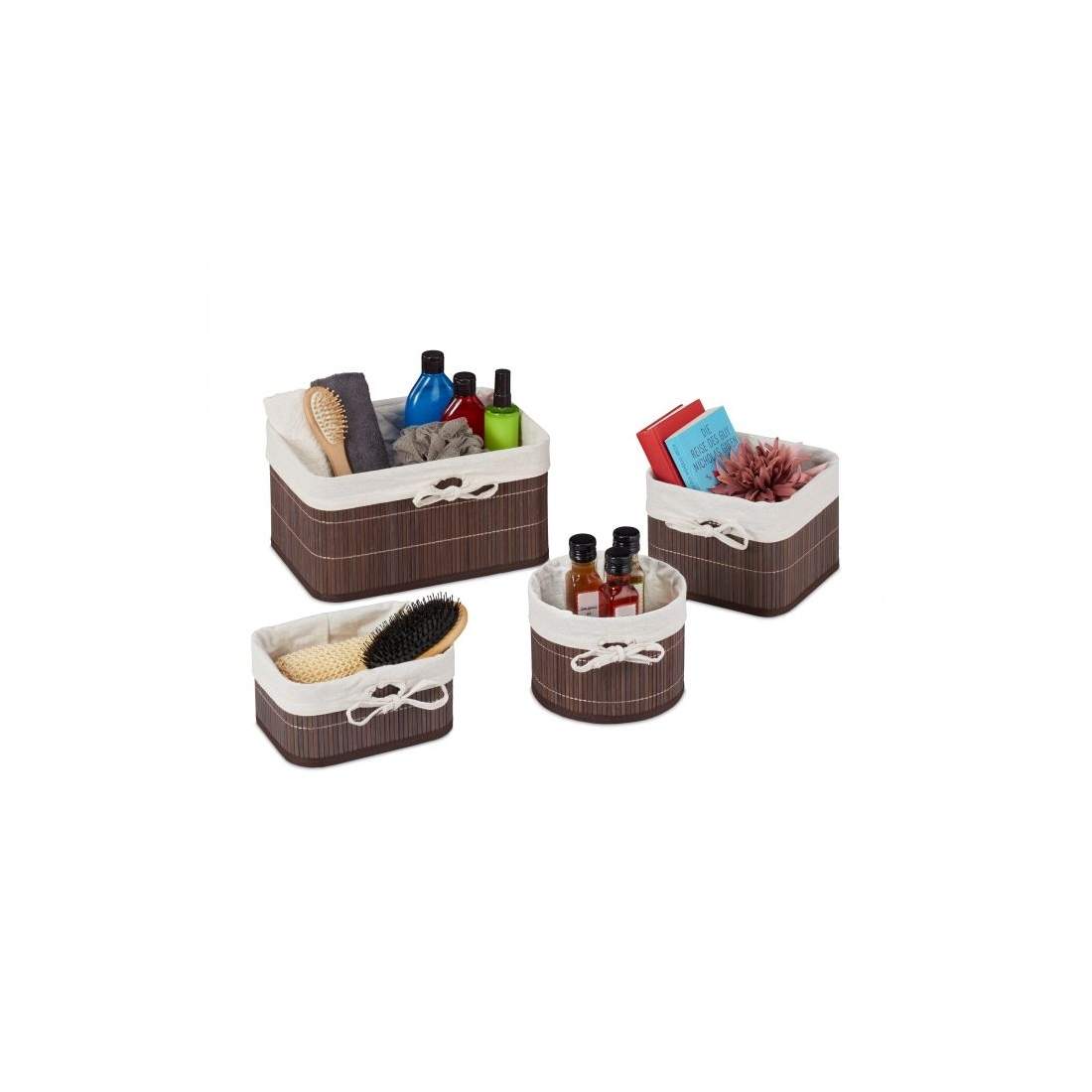 Bambu förvaringskorgar set om 4 | Hem & Hobby - Hem & Hushåll - Badrum | Pryloteket