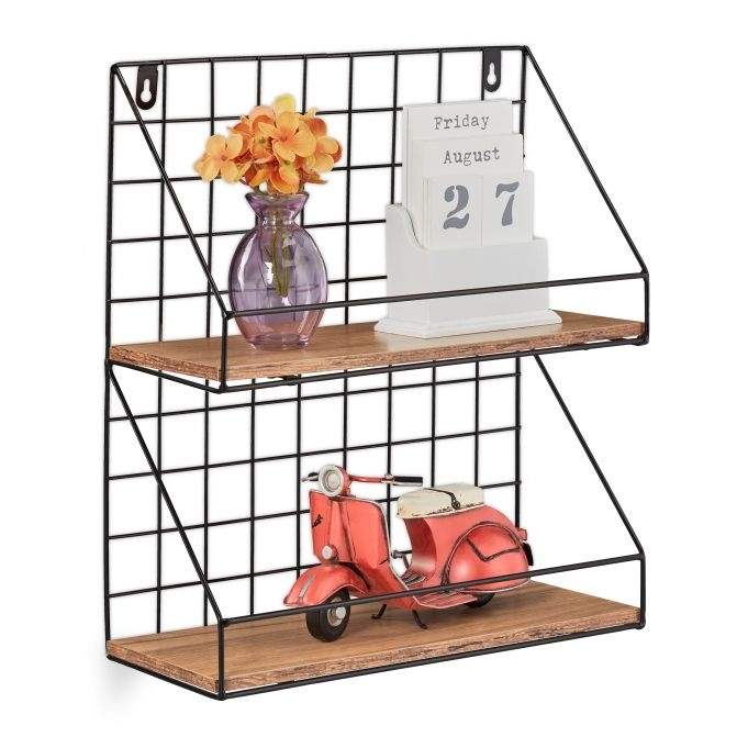Væghylde i industriel stil 2 hylder