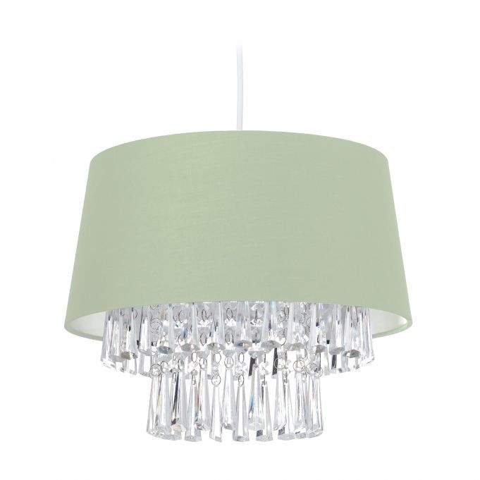 Hængelampe Stof med krystaller