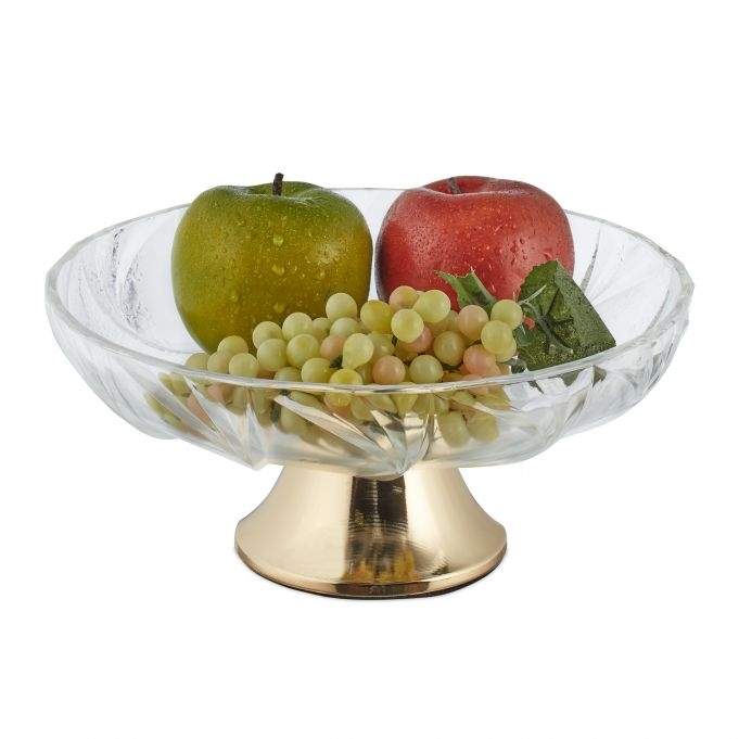 Glasskål med guldbund