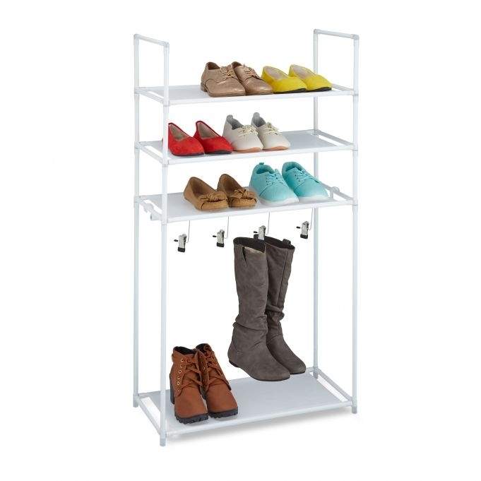 Skohylde med støvleophæng