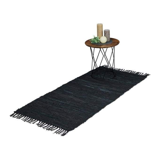 Kludetæppe i læder og bomuld