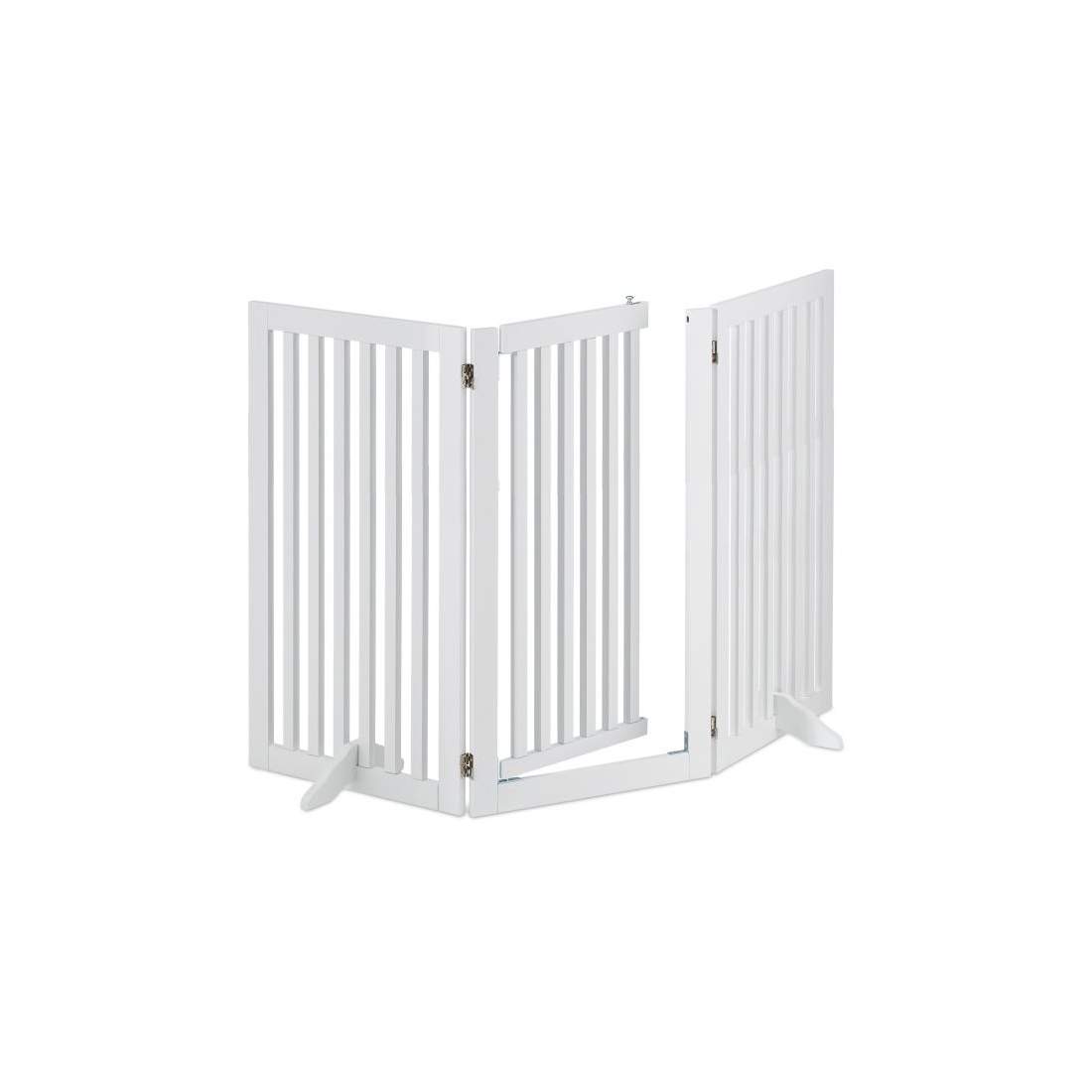 Vit säkerhetsgrind med dörr 92 cm