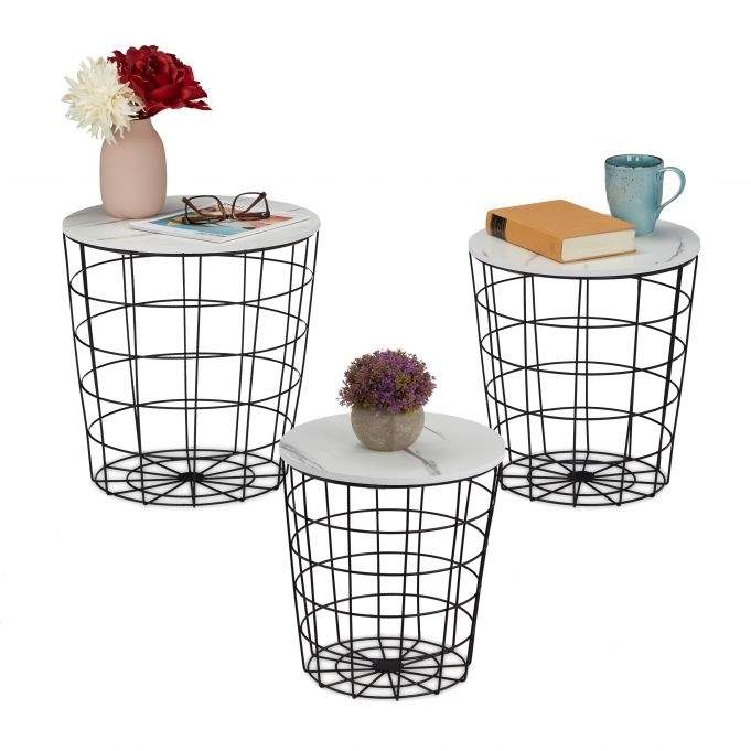 Fletbord - sæt med 3 marmor