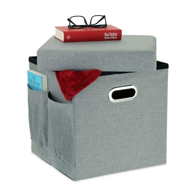 Taburet med opbevaring og lommer