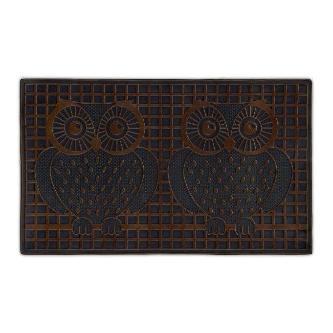 Gummi dörrmatta med ugglor | Hem & Hobby - Hem & Hushåll - Inredning & Dekoration - Dörrmattor | Pryloteket