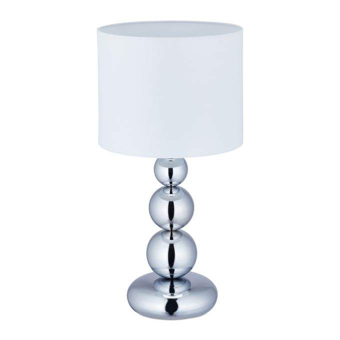 Bordlampe med kugler af sølv