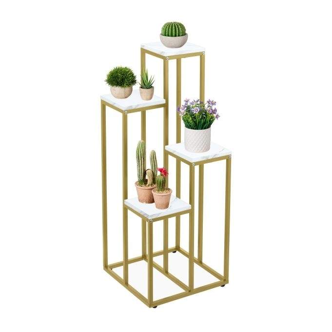 Blomstertrappe guld i 4 niveauer