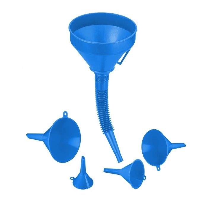 Blå tragt med slange