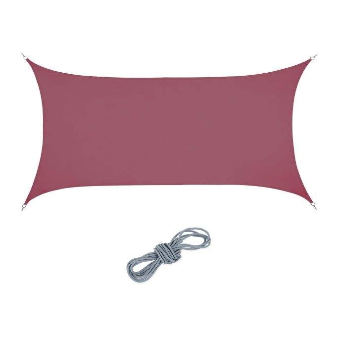 Solsejl rektangulært bordeaux