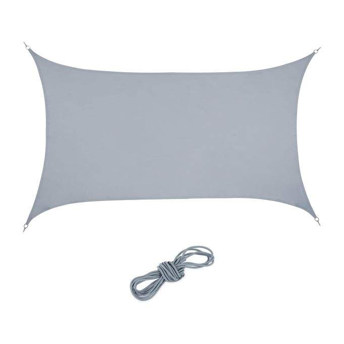 Solsejl rektangulært lysegrå
