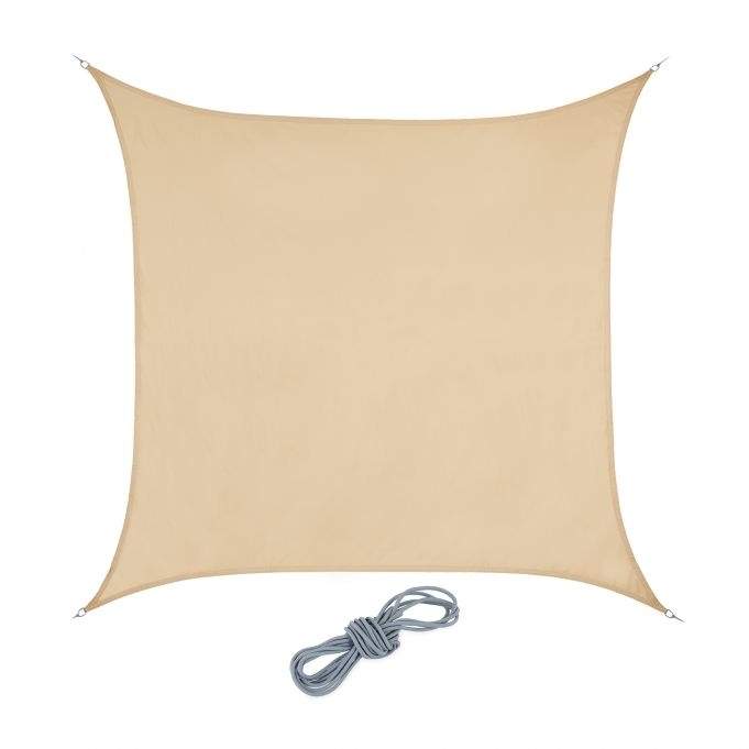 Solsejl firkantet sandfarvet