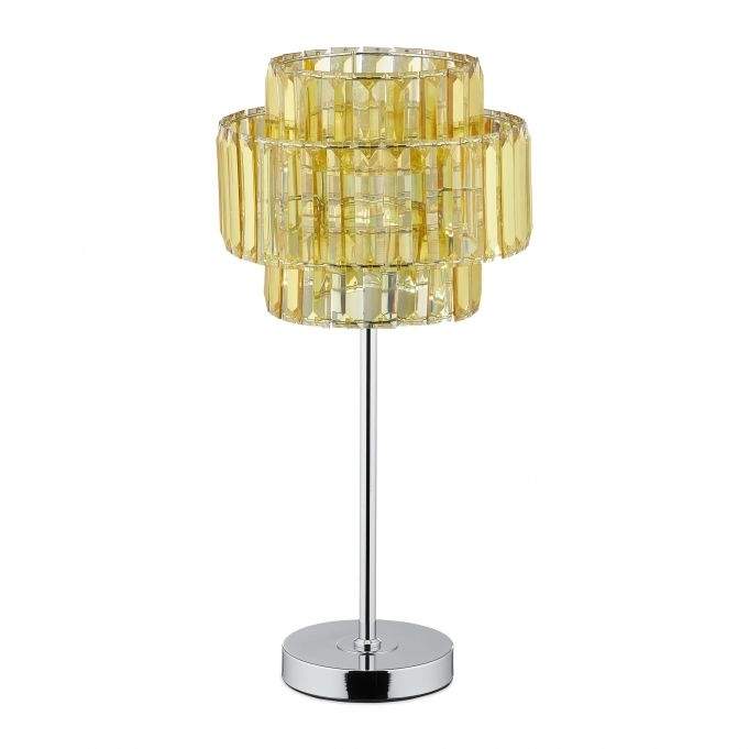 Bordlampe krystal guld